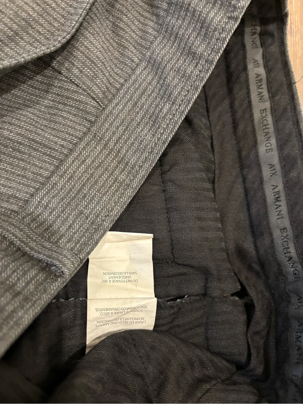 Men's Charcoal Pinstripe Dress Pants - Classic Tailored Fit  A/X Armani Exchange